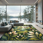 Spring Garden Pistachio Blossom Swirl Rug