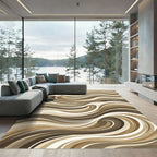 Rich Earth Tone Swirl Waves Rug