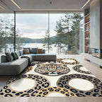 Leopard Circles Contemporary Animal Print Rug