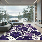 Enchanting Purple Vineyard Grape Leaf Vine Rug