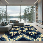 Deep Blue Chain Link Rug
