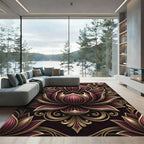 Regal Plum Lotus Gold Relief Rug