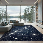 Celestial Constellation Navy Starry Sky Rug
