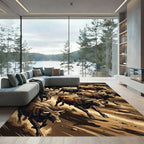 Dynamic Umber Stampede Cattle Herd Rug