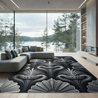 Art Deco Gray Fountain Fan Rug