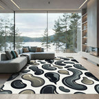 Shaded Gray Bean Toned Art Rug