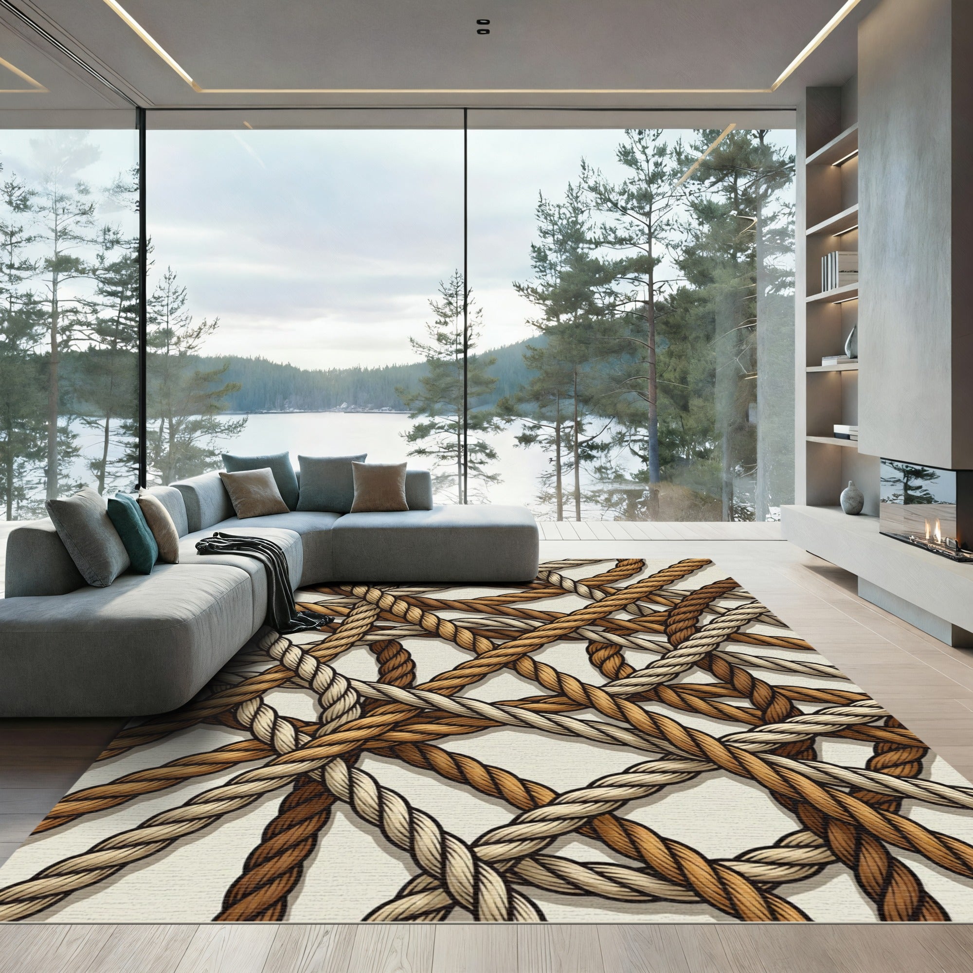 Braided Rope Intertwined Abstract Rug