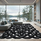 Intricate Charcoal Celtic Knotwork Rug