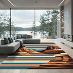 Earthy Canyon Landscape Horizon Rug