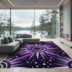 Electric Purple Geometric Starburst Celestial Rug