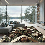 Art Deco Tulip Geometric Coffee Rug