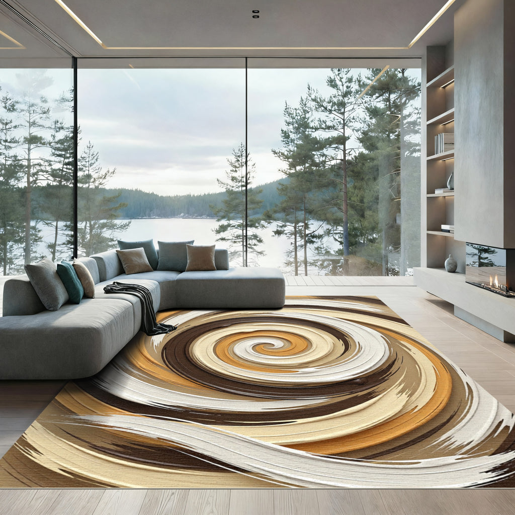 Earthy Swirl Strokes Rug