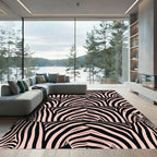 Abstract Blush Pink Zebra Stripe Rug