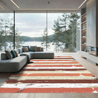 Distressed Earthy Tone Striped Rug