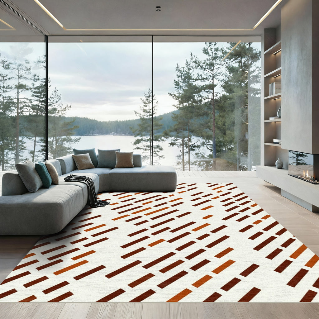 Earthy Tones Diagonal Dash Rug