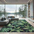 Emerald Jungle Botanical Composition Rug