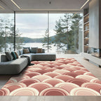 Earthy Terracotta Scalloped Arched Waves Rug