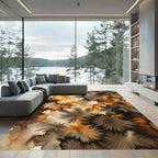 Earthy Warm Tones Abstract Swirl Rug