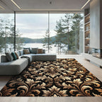 Ornate Golden Acanthus Swirl Rug