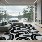 Mid-Century Modern Arc Composition Rug