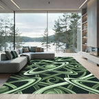 Green Intertwined Abstract Swirl Rug
