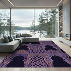 Elegant Purple Geometric Archway Window Rug