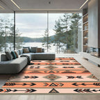Tribal Arrow Diamond Terracotta Rug