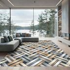 Metallic Gold and Silver Woven Plait Rug