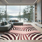 Burgundy Blush Zebra Waves Rug