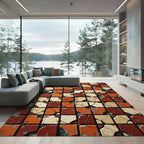 Cracked Terracotta Square Mosaic Rug
