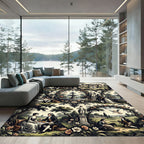 Courtly Garden Romance Allegory Scene Rug