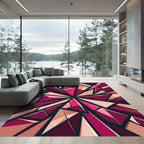 Geometric Pink and Peach Shattered Shard Rug