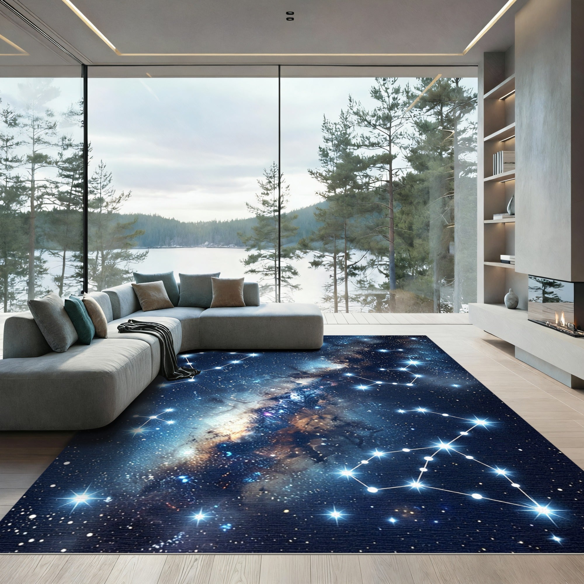 Cosmic Constellation Starry Night Rug