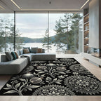 Silver Sun Pomegranate Floral Medallion Rug