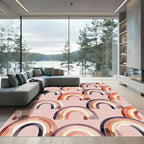 Blush Watercolor Arch Rainbow Abstract Rug