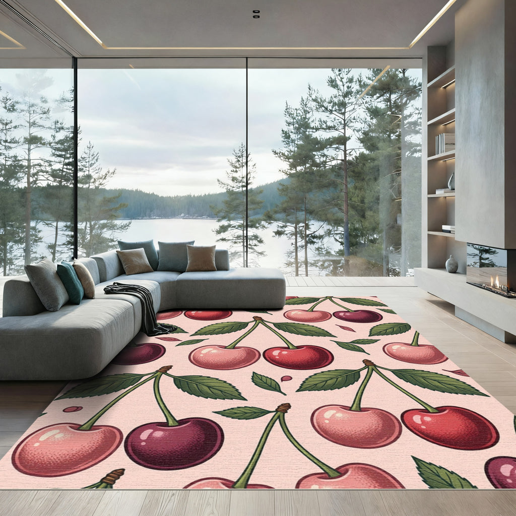 Sweet Cherry Blossom Fruit Repeating Rug