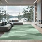 Ethereal Sage Green Abstract Wave Rug