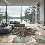 Vintage Bronze Star Medallion Rug