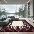 Ornate Burgundy Victorian Acanthus Scroll Rug