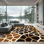 Abstract Brown Giraffe Geometric Texture Rug