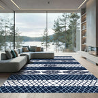 Navy Nautical Rope and Fishing Net Rug