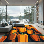 Modern Geometric Orange Pepper Art Rug