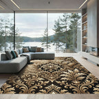 Gilded Baroque Floral Damask Rug