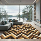 Warm Earthy Chevron Stripe Rug