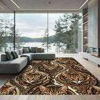 Golden Bengal Cat Chain Link Luxury Rug