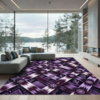 Purple Desert Cactus Tribal Cross Rug