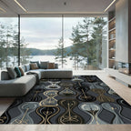 Steampunk Hourglass Atomic Graphic Rug