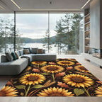 Golden Sunflower Autumn Harvest Arrangement Rug