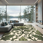 Sage Green Acanthus Scroll Leaf Rug