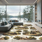Countryside Village Farm Pastoral Scene Rug
